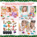 Blueweenly 84 Pcs DIY Wood Christmas Craft Magnets Set for Kids Christmas Day Craft Wooden Ornaments Unfinished Slices in 9 Styles Ornaments to Paint Crafts for Kids Blueweenly
