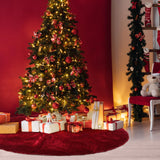 Vertintong 84 Inch Large Christmas Tree Skirt Deluxe Red Velvet Christmas Tree Skirt with Quilted Cuff for 12ft Christmas Tree Decorations Xmas Home Winter Holiday Party Decorations Vertintong