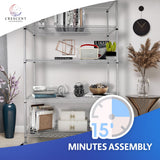 4000 LBS Heavy Duty Wire Rack 48 x 18 x 76, 5-Tier NSF Commercial Rolling Rack with Wheels, Chrome Metal Shelving Unit for Garage, Kitchen, Warehouse, Adjustable Storage Shelf, Crescent Crescent Housewares