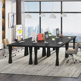 Tribesigns Executive Desk, 71" W x 35" D Large Office Desk, Modern Computer Desk Conference Table Meeting Room Table, Business Furniture for Home Office, Black Tribesigns