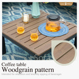 Sophia & William 6 Pieces Outdoor Patio Furniture Set, Metal Sectional Sofa Set Patio Conversation Set with Cushions-2 x Single Sofa with Side Table,2 x Single Sofa,1 x 2-Seat Sofa,1 x Tea Table Sophia & William