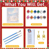 Christmas Paint by Numbers Kits for Adults - Painting by Numbers Kit Snow Scene, Christmas Landscape Adults Paint by Number Kits on Canvas Without Frame Acrylic Paints for Home Wall Decor 16X20 inch ajepon