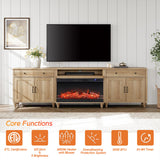 WAMPAT 36 inch 3-Sided Glass Electric Fireplace Insert, Freestanding Fireplace with Remote Control,12-Color Flame, 5 Adjustable Brightness,8 Hour Timer,1400W Fireplace Heater WAMPAT