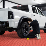 VEVOR Garage Tiles Interlocking, 12 x 12 x 0.53 inch 50 Pack Garage Floor Covering Tiles, Non-Slip Double-Sided Texture Garage Flooring Tiles, for Garages, Basements, Repair Shops, Red VEVOR