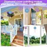 Macarrie 3 Pack Rhinestone Painting Suncatcher Wind Chime Double Sided Crystal Rhinestone Painting Hanging Ornament Flower Shape Suncatcher Kit for Adults DIY Window Home Garden(Fresh Style) Macarrie