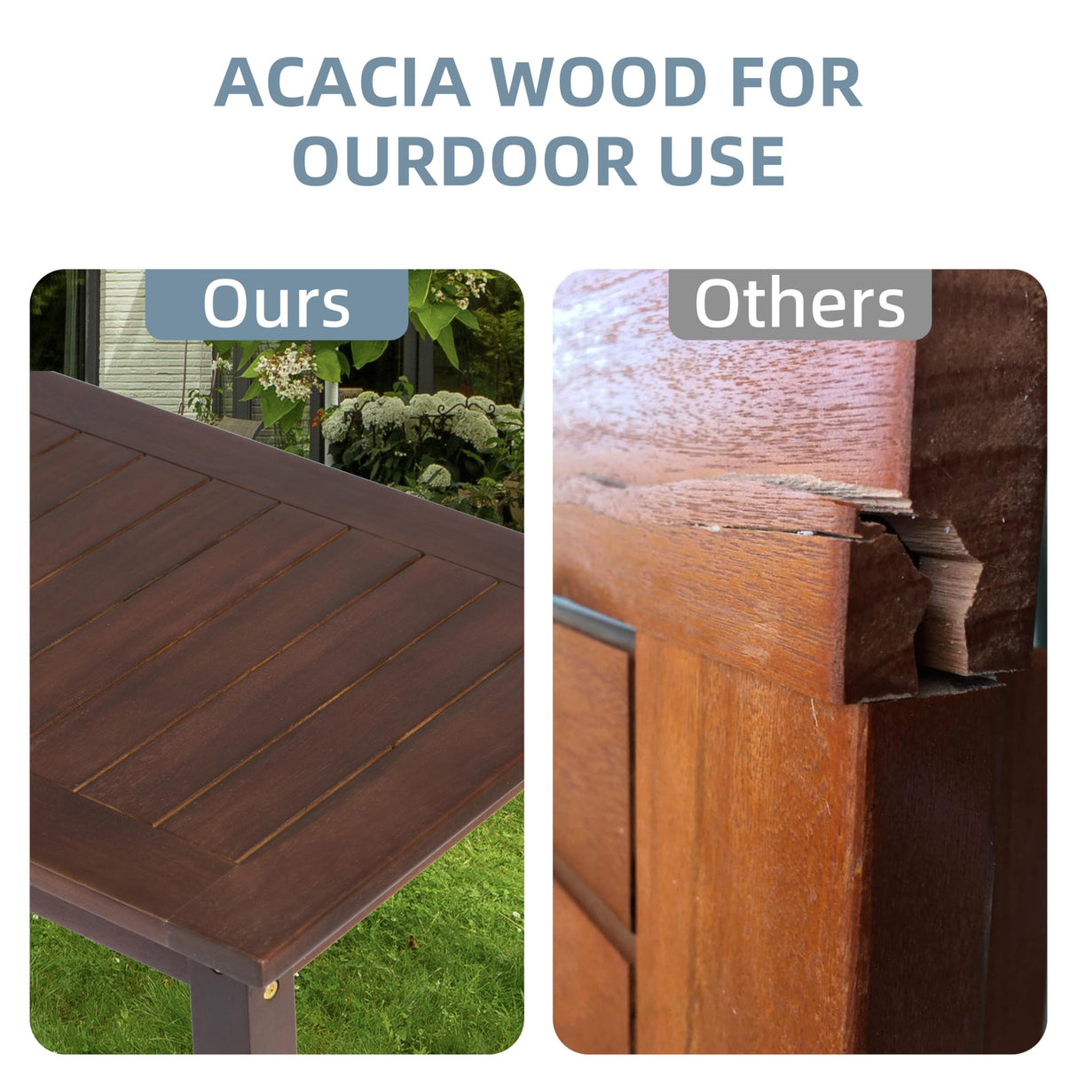 Mederlo Acacia Wood Console Table, Entryway Living Longs for Living Room, Indoor Outdoor Furniture Mederlo