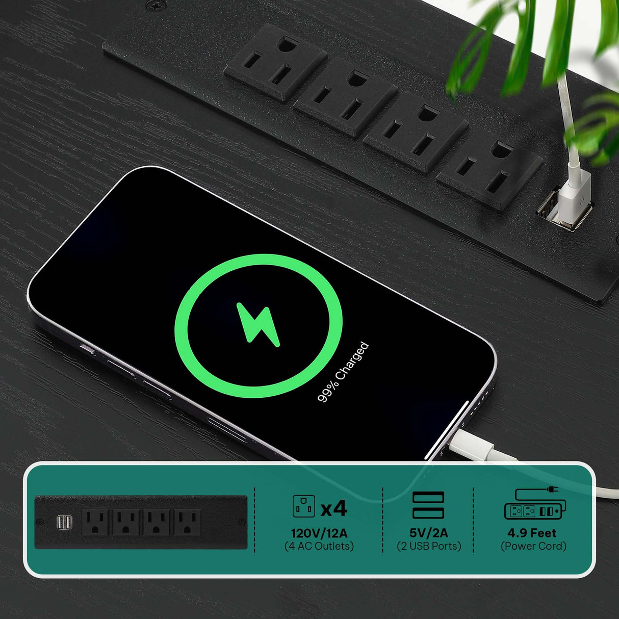 YITAHOME TV Stand for up to 70-inch TVs, Modern Black TV Stands for Living Room w/Power Outlets,LED Entertainment Center with Storage, TV Media Console Cabinet, Black YITAHOME