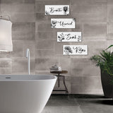 4 Pieces Bathroom Wall Art Rustic Farmhouse Decor Sign Relax Soak Unwind Breathe Wood Hanging Sign for Home Spa Bathroom Laundry Decor Utuichuo