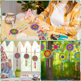 VioraWhite 24 Sets Mandala Suncatchers Wind Chimes Window Art Kits, DIY Summer Vbs Sun Catchers Wind Chimes Bulk Ornaments Painting Craft Kits for Boys Girls Home Party Activity Project Decor VioraWhite