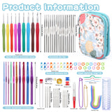 96 Pack Crochet Hooks Set, Ergonomic Knitting Needle Weave Yarn Kits with Storage Case and Crochet Needle Accessories, Crochet Needles Kit for Beginners and Experienced Crochet Hook Mayboos
