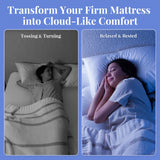 OhGeni Cooling 4 inch Dual Layer Twin Mattress Topper, 2 inch Cooling Gel Memory Foam, 2 inch Down Alternative Pillow Top Pad, Mattresses Cover for Bed, Medium Support, Fits 6”-19” Deep Pocket OhGeni