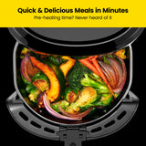 Chefman Digital Air Fryer, Large 5 Qt Family Size, One Touch Digital Control Presets, French Fries, Chicken, Meat, Fish, Nonstick Dishwasher-Safe Parts, Automatic Shutoff, Black Chefman