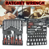 899 pcs Aluminum Trolley Case Tool Set, Removable Portable Hand Toolbox Set with 4 Drawers and Wheels for Household Repairs, Auto Maintenance, Construction, Garden (Black) Fetuero