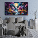 5D Large Diamond Painting,Fantasy Large Diamond Art Kits for Adults,DIY Full Drill Crystal Rhinestone Arts and Crafts,Waterfall mountain Art Painting with Diamond Home Wall Decor 27.5 X 15.7inch pchmcu