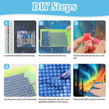 NEWENMO Tree Star Diamond Art Kits for Adults, 5D River Diamond Painting Kit, DIY Full Drill Gem Art Crafts for Adults, Home Wall Decor 12x16 Inch NEWENMO