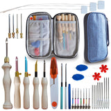 DiaWiew Punch Needle Embroidery Kit - Complete Set for Needle Punching - Includes Adjustable Punch Needle Tool and Wooden Handle Embroidery Pen Set - Ideal for Adults Beginners DiaWiew