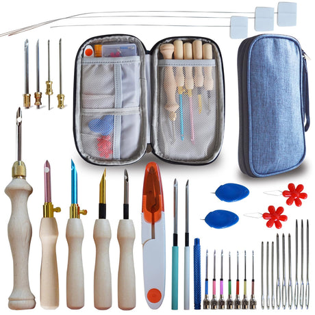 DiaWiew Punch Needle Embroidery Kit - Complete Set for Needle Punching - Includes Adjustable Punch Needle Tool and Wooden Handle Embroidery Pen Set - Ideal for Adults Beginners DiaWiew