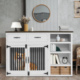 Lovupet Solid Wood Dog Crate Furniture, Medium Dog Cage with Adjustable Shelf and Storage Cabinet, 1775 Lovupet