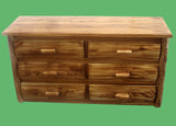 Midwest Log Furniture Torched Cedar Log Dresser [6 Drawer] - Burnt Medium Brown/Dovetailed/Solid Wood/Amish Handcrafted in USA Midwest Log Furniture
