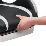 HOFFREE Gaming Chair with Massage and LED Lights Ergonomic Video Game Chairs with Footrest High Back Reclining Computer Chair with Adjustable Lumbar Support White and Black HOFFREE