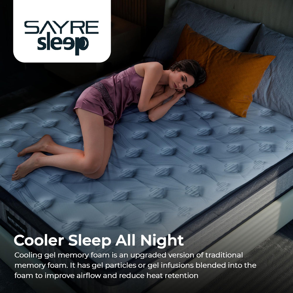 Sayre 12 Inch Queen Memory Foam Mattress in a Box – Cooling Gel Infused, Medium Firm Support, CertiPUR-US & Oeko-TEX Certified, Pressure Relief Mattress for Back Pain & Motion Isolation SAYRE SLEEP