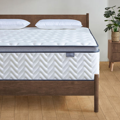 Lynnbery Full Mattress, 12 Inch Full Size Hybrid Mattress with Memory Foam and Individual Pocket Spring for Motion Isolation, Pressure Relief, Medium Firm Mattress in a Box, 54"*75"*12"