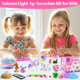 Mscawow Unicorn Terrarium Kit for Kids, DIY Light-Up Decorations Arts & Craft Kit - 4 5 6 7 8-12 Year Old Girl Birthday Gift Toys Mscawow