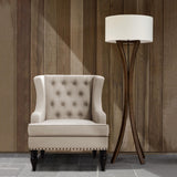 Rosevera Amelia 29" Modern Upholstered Armchair with Wingback Accent Leisure Chair, Fabric Reading Single Sofa for Living Room Bedroom Balcony Studio, Standard, Beige Rosevera