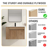 Malwee 30" Floating Bathroom Vanity with Sink, 30 Inch Single Sink Wall Mounted Bathroom Vanity, with 2 Doors and White Ceramic Basin Sink Top (027-30) Malwee