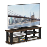 FURINNO Nelly Entertainment Center TV Stand, Short 43.3"(W) x13.4(H) x13.1(D), Columbia Walnut/Black Furinno
