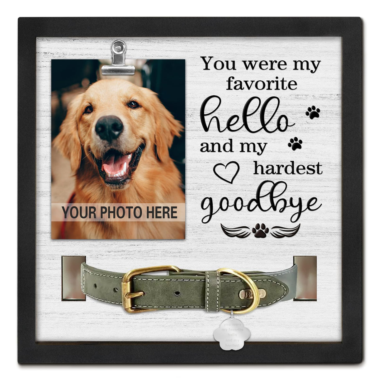 PUREFLY Dog Memorial Gifts for Loss of Dog, Loss of Dogs Sympathy Gift Pet Loss Sympathy Frame with Collar Holder, Pet Cat Remembrance Bereavement Gift PUREFLY