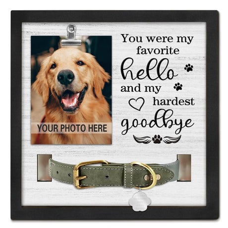 PUREFLY Dog Memorial Gifts for Loss of Dog, Loss of Dogs Sympathy Gift Pet Loss Sympathy Frame with Collar Holder, Pet Cat Remembrance Bereavement Gift PUREFLY