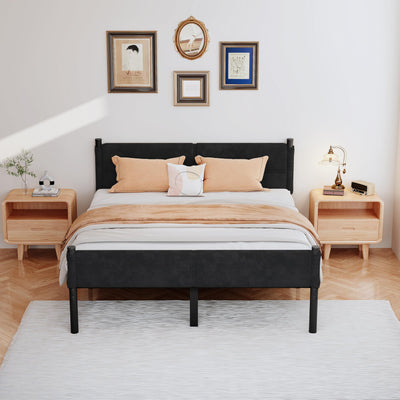 Henshwon Metal Bed Frame,14Inch King Size Bed Frame with Storage Space,Heavy Duty Sturdy Mattress Foundation,Easy Assembly,No Box Spring Needed,King