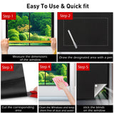 Blackout Blinds 138" x 57", 100% Blackout Curtains for Window, 420D No Drill Portable Black Out Shades Film for Bedroom, Cut to Any Size, Nursery Black Out Blinds for Baby Travel Temporary, 20 Velcro Bszatan