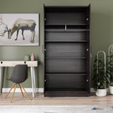 Better Home Products Harmony Two Door Armoire Wardrobe with Mirror in Tobacco Better Home Products