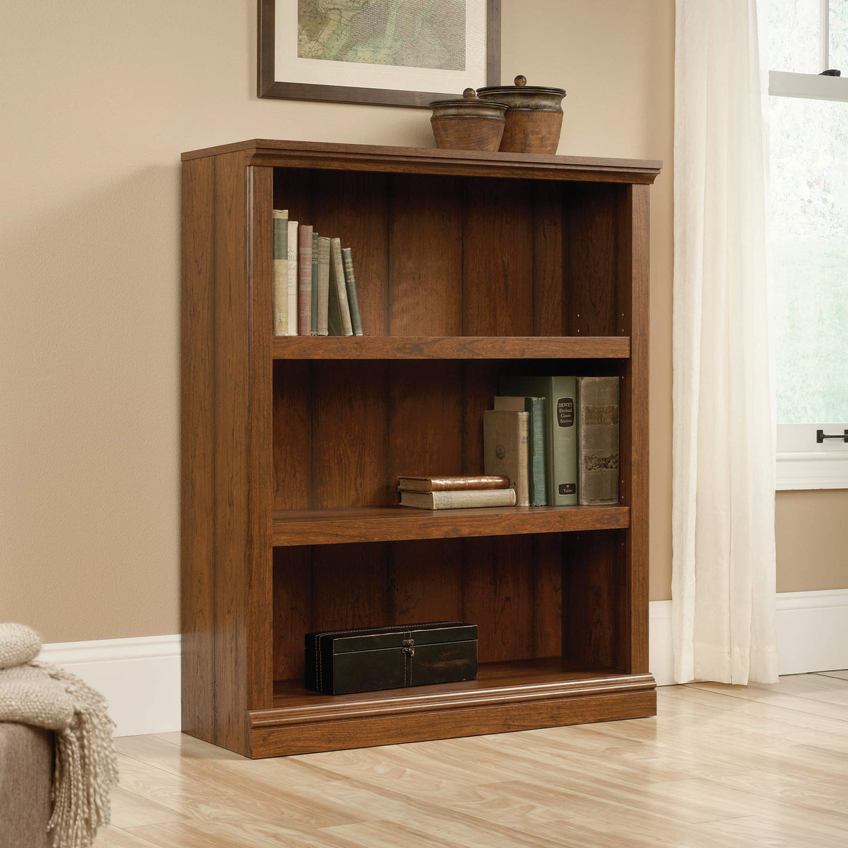 Sauder Miscellaneous Storage 3-Shelf Bookcase/ Book shelf, Washington Cherry finish Sauder