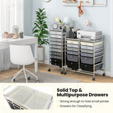 Giantex 12 Drawer Rolling Storage Cart Tools Scrapbook Paper Office School Organizer (Black Gradient) Giantex