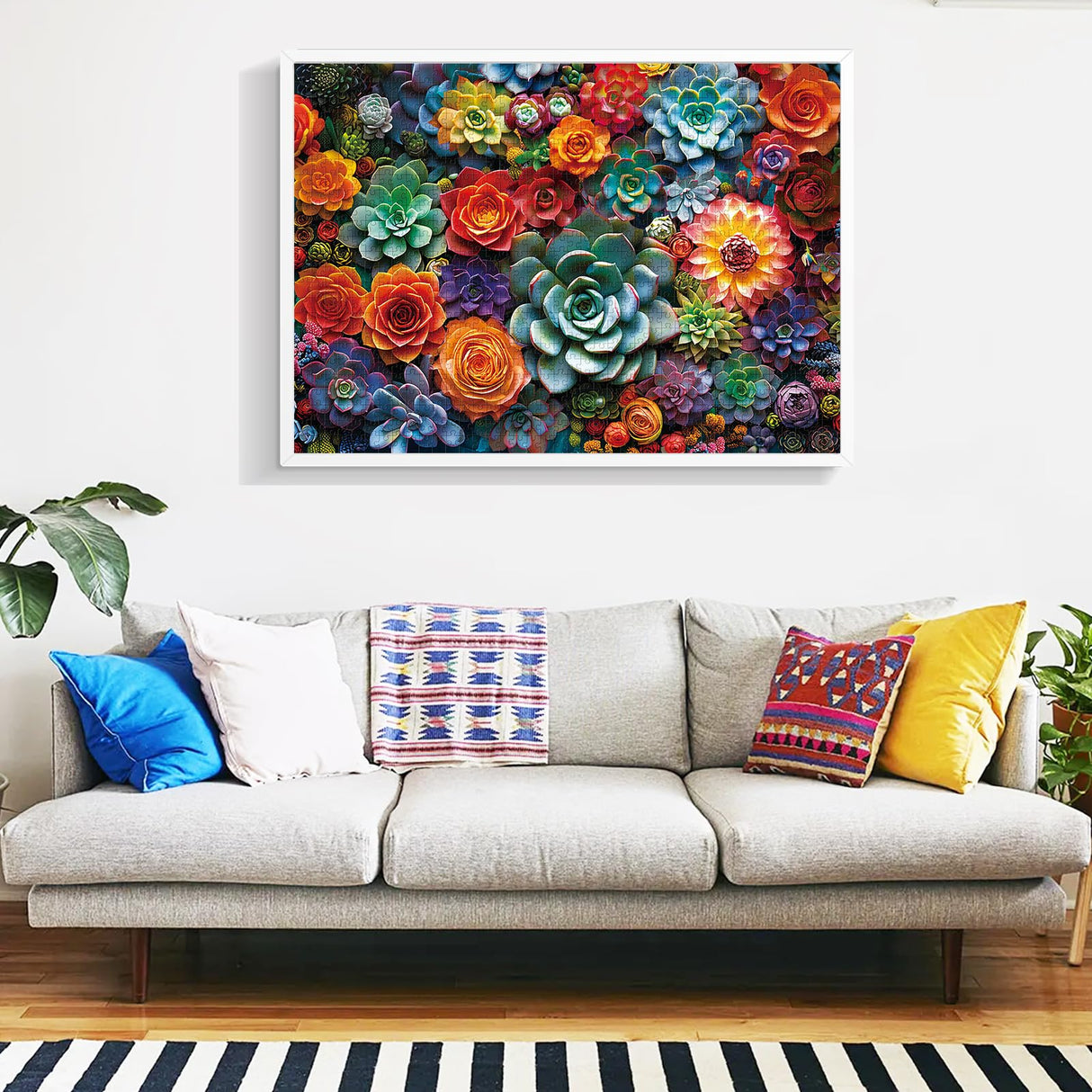 1000 Piece Puzzle for Adults - Colourful Flowers & Succulent Plants Puzzle for Adults Children - Recycled Paper Jigsaw Puzzle 1000 Pieces - Fun and Challenging Family Game Great Gift Idea, 28 * 20 in Edsjegn