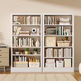 Jazipic 5-Tier Adjustable Bookcase, Heavy Duty Bookshelf with Book Stopper, Metal Bookcase for Library, Office, Living Room Jazipic