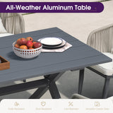 PURPLE LEAF 11 Pieces Patio Dining Set Wicker Outdoor Furniture Rectangular Table and Chairs Set for Garden Deck Aluminum Frame Backyard Kitchen Set, Cushions and Pillows Included Taupe PURPLE LEAF