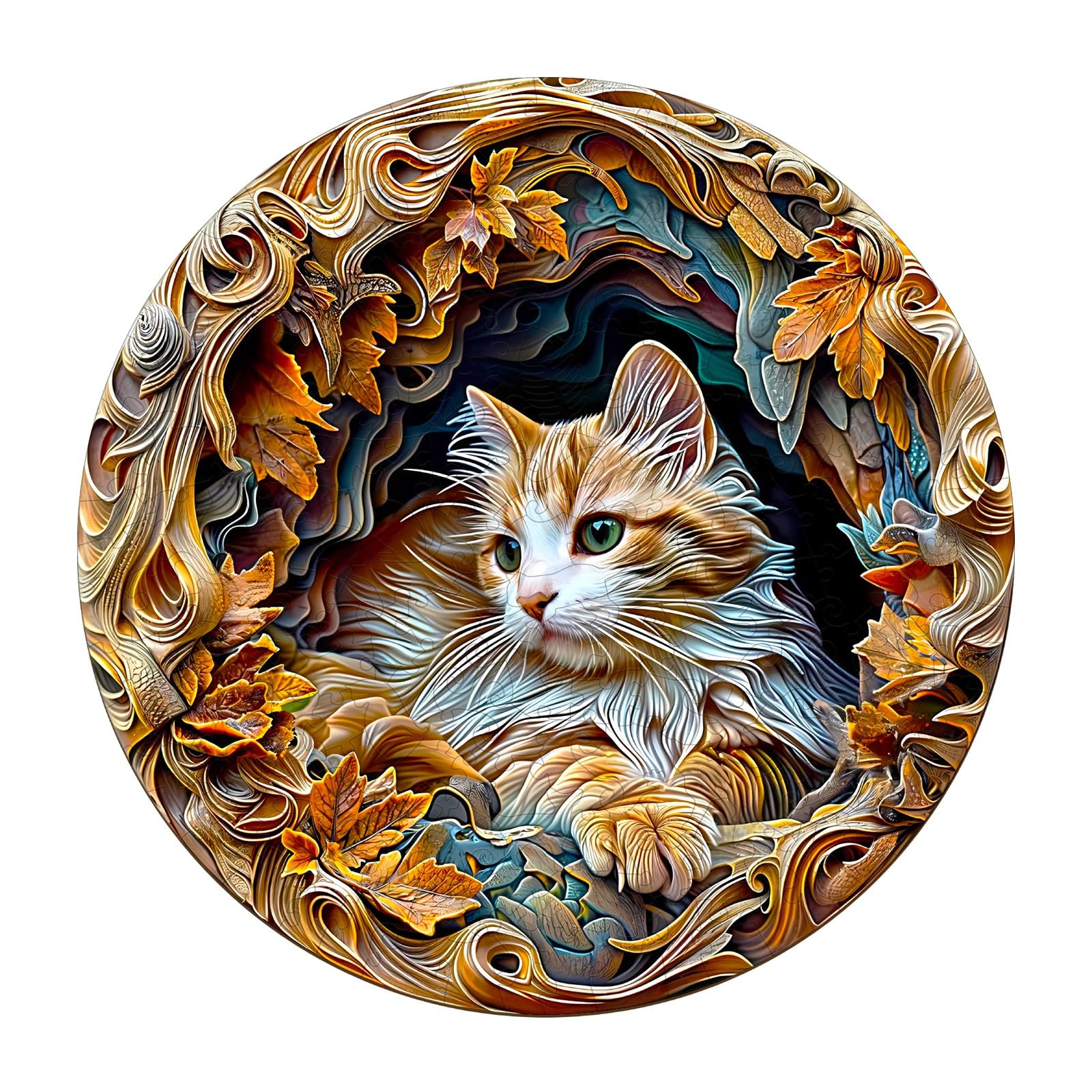 Wooden Puzzle for Adults-3D Vision Effect Cat Wooden Puzzle Unique Shape Advanced Wooden Jigsaw Puzzle for Adult, Wood Puzzles,Challenge Wooden Jigsaw Puzzle (8.5 * 8.5in-100pcs) - WoodArtSupply