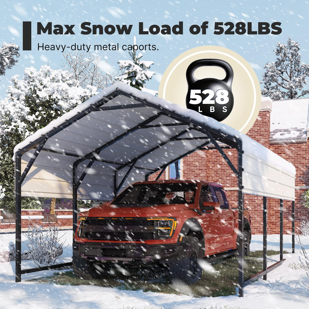 ADVANCE OUTDOOR Metal Roof Carport Kits 10x15 ft Heavy Duty Steel Car Canopy Hard Top Garage ADVANCE OUTDOOR