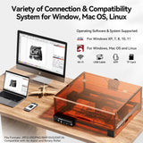 Laser Engraving Machine, Woxcker L2 MAX 5.5W Enclosure Laser Engraver, CNC Engraving Machine 0.01mm High Precision Laser Engraving and Cutting for Wood Metal Glass Suitable for Beginners Woxcker