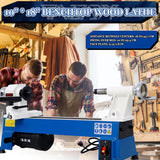 Tandagy 1/2HP Power Wood Lathe 10" x 18" Benchtop Wood Lathe Professional Wood Lathe Machine with 5 Variable Speeds 500 750 1150 1800 3200RPM Mini Wood Turning Lathe Machine for Woodworking Tandagy