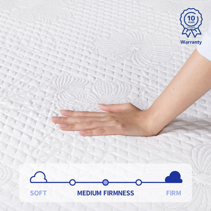 Olee Sleep Twin Mattress, 8 Inch Gel Memory Foam Mattress, Gel Infused for Comfort and Pressure Relief, CertiPUR-US Certified, Bed-in-a-Box, Medium Firm, Twin Size