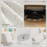 SENYUN Power Recliner Chair Swivel Glider, Large Rocker Recliner w/USB Charging Port, Boucle Upholstered Swivel Rocker Glider Recliner for Nursery,Bedroom,Living Room, 1PC, Cream SENYUN