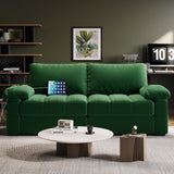Yaheetech 79" Sofa Couch Modern Velvet Couch with Removable Covers & USB Ports Oversized Loveseat Sofas with Storage Pockets for Living Room Bedroom Apartment Green Yaheetech
