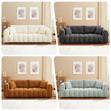 91.5" Modern Boucle Sofa with Deep Seat, Comfortable Upholstered Tufted Cloud Couch, Modern 3 Seater Couches for Living Room, Bedroom, Apartment, Office (Curry) VANOMi