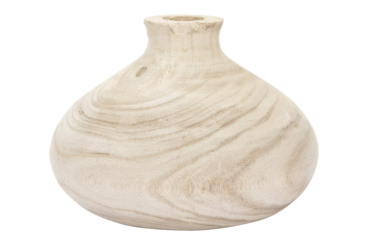Creative Co-Op Small Paulownia Wood Vase (Each one Will Vary) Decorative Accents, Natural Creative Co-Op