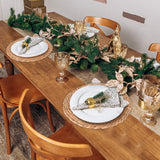 Round Woven Placemats Set of 6 | Handmade Natural Wicker Placemats for Holiday Wedding Home - Slip Heat Resistant Rattan Chargers for Dinner Plates (12 Inch) Rcrirth